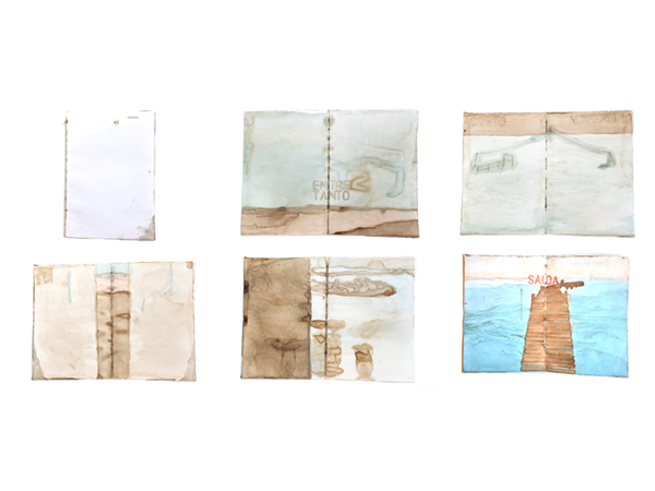  Figura 2 – Emanuel Monteiro, Livro de Ancorado, 2014, aquarela, macerado e ponta-seca sobre livro, 25 x 18 x 2 cm. Foto: Leli Baldissera.